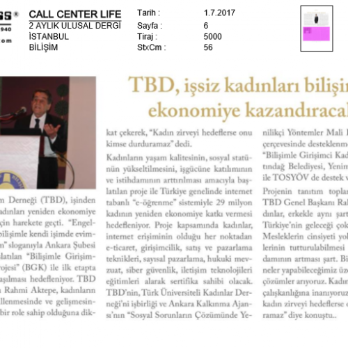 Bilişimle Girişimci Kadın Projesi Basından Yansıyan Haberler