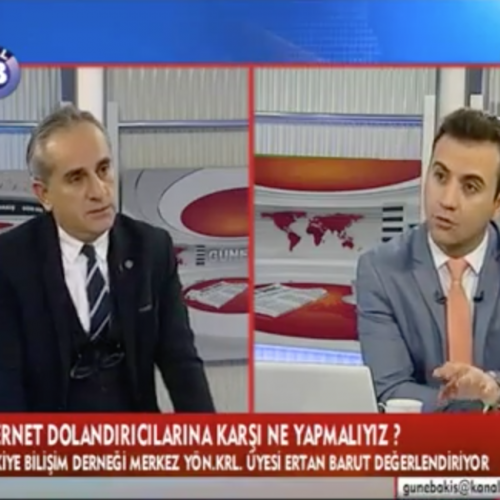 TBD Yönetim Kurulu Üyesi Ertan Barut Kanal B’de İnternet Dolandırıcılığı, Bilişim Suçları, Cezaları ve Siber Güvenlik Konularında Bilgilendirmelerde Bulundu