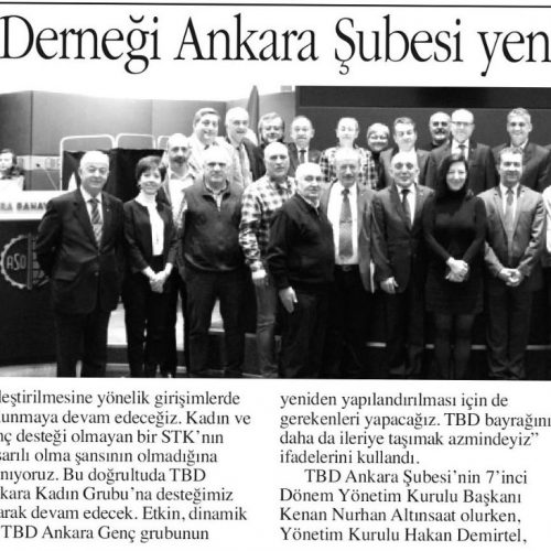 TBD Ankara Şubesi 6. Olağan Genel Kurul Basın Yansımaları