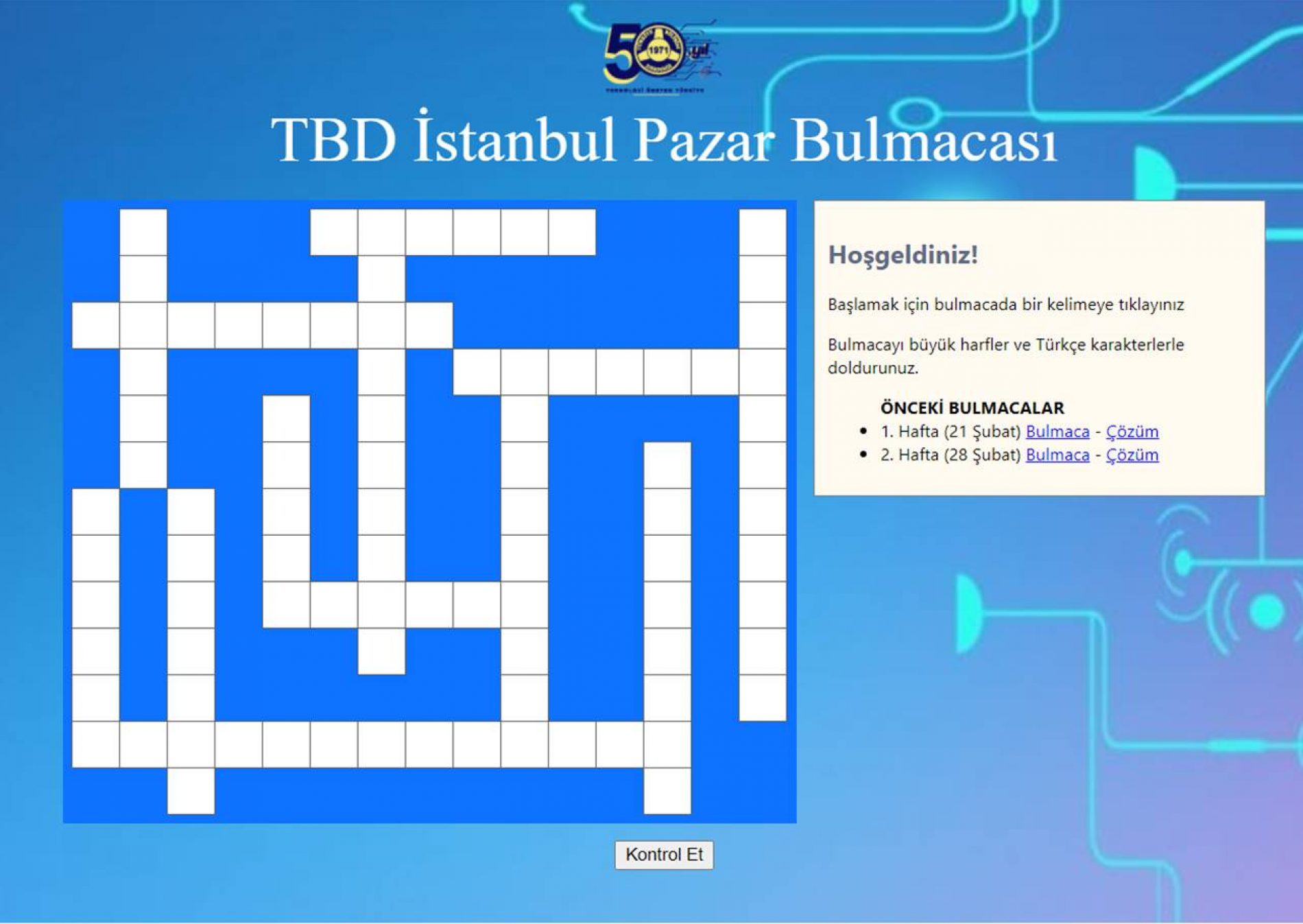 TBD İstanbul 7 Mart Pazar Bulmacası