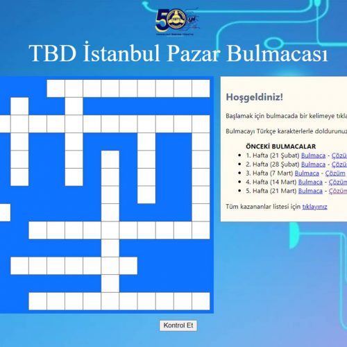 TBD İstanbul 28 Mart Pazar Bulmacası