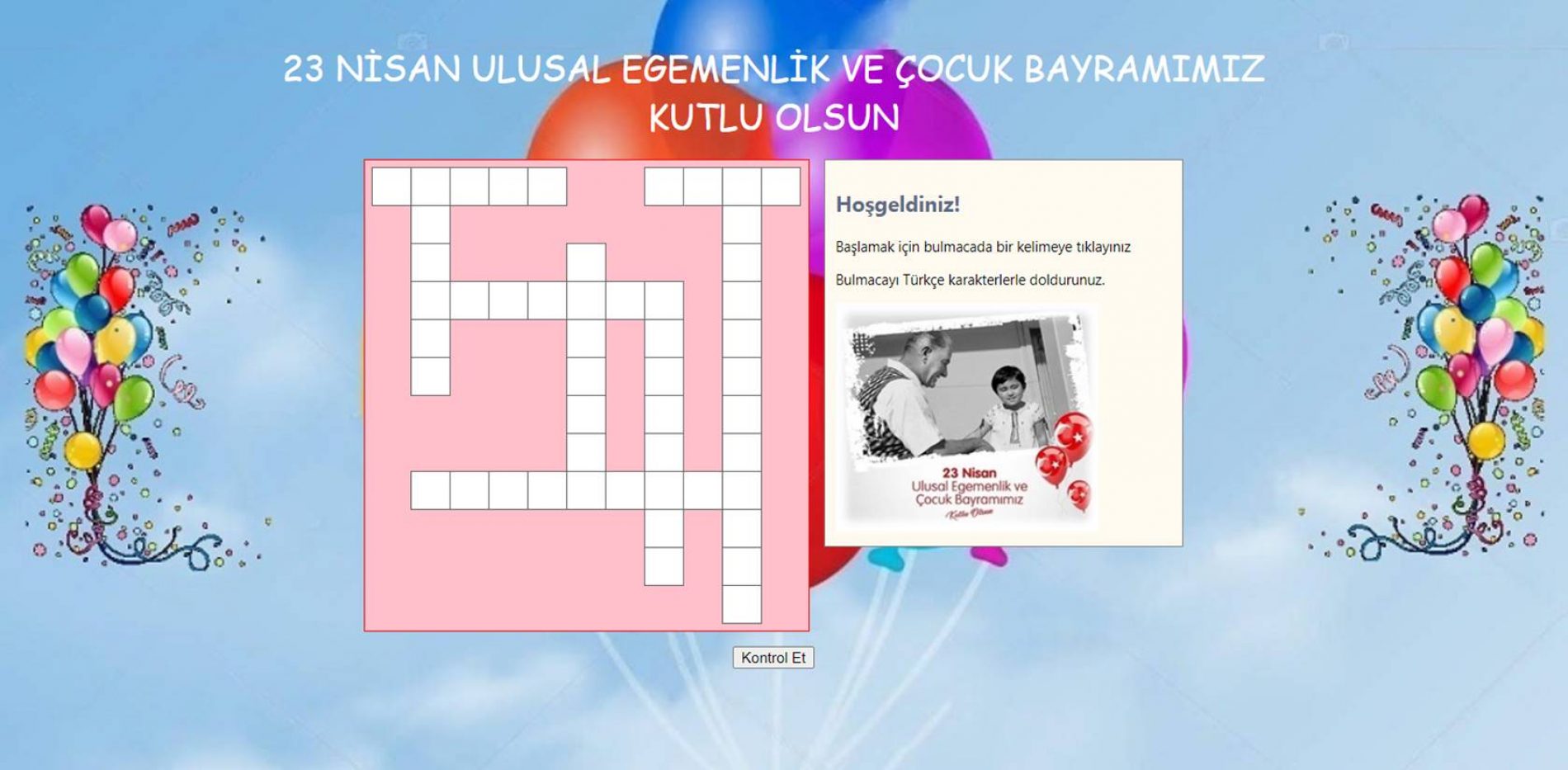 TBD İSTANBUL 23 NİSAN BULMACASI