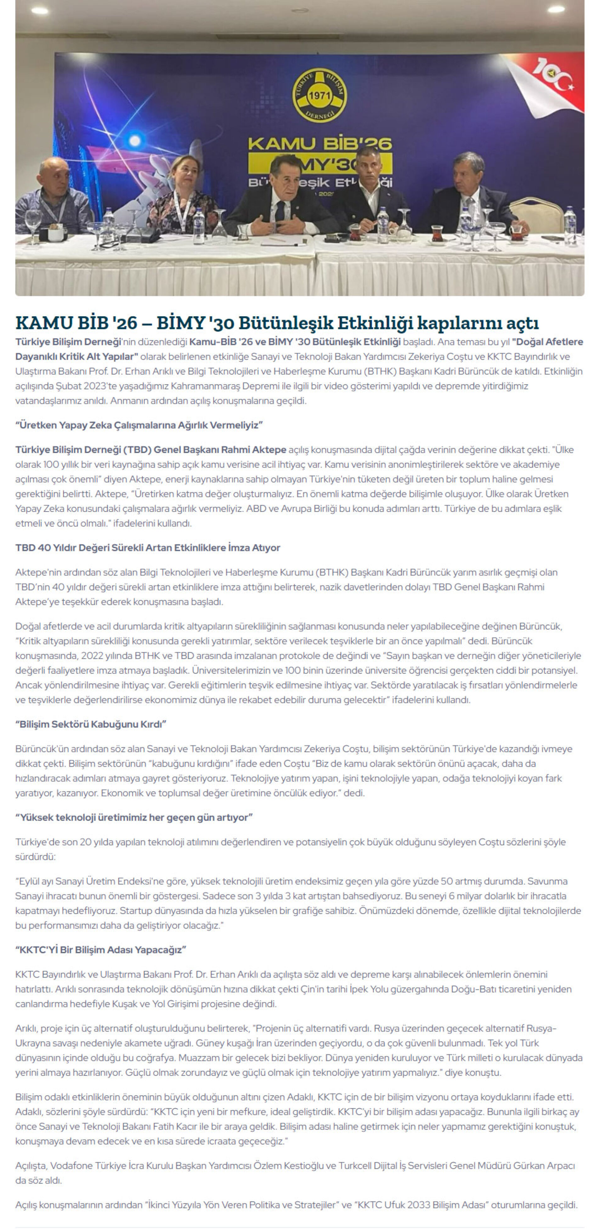 KAMU BİB ’26 – BİMY ’30 Bütünleşik Etkinliği Kapılarını Açtı – ICTMEDIA