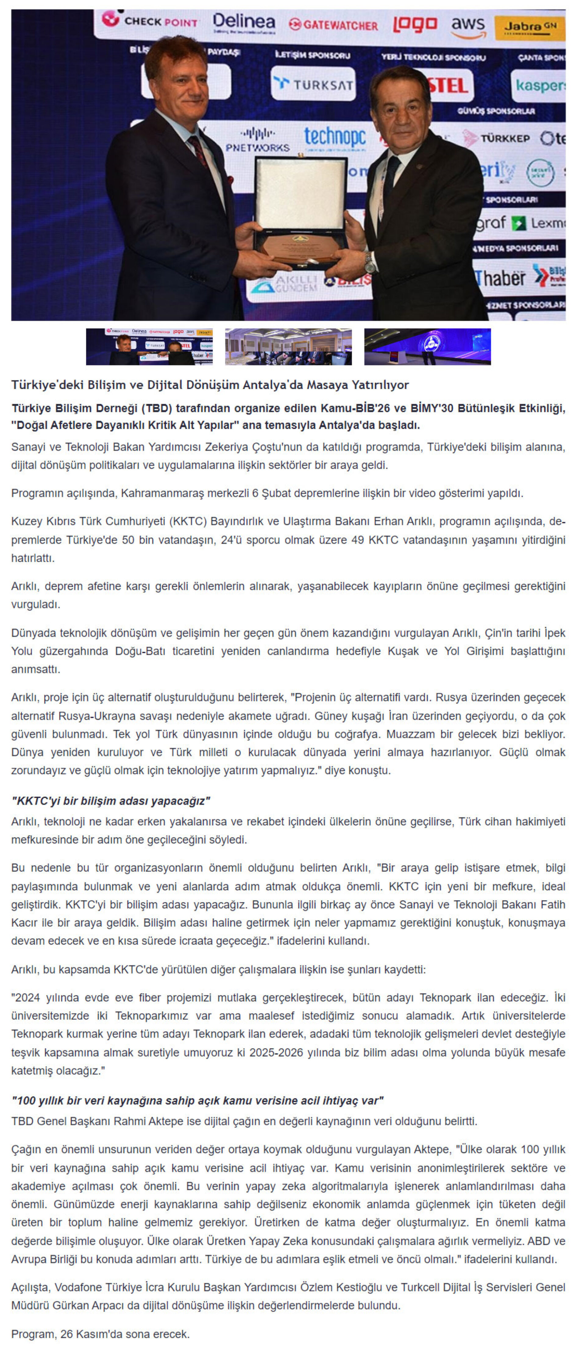 Türkiye’deki Bilişim ve Dijital Dönüşüm Antalya’da Masaya Yatırılıyor – KANAL B