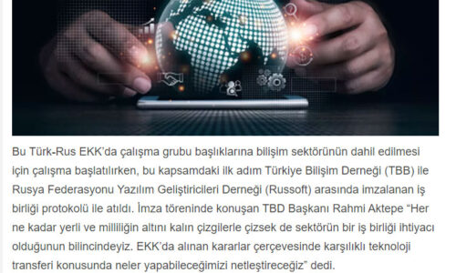 Ruslar Bilişime Yatırımı Türkiye’de Yapacak – TÜRKİYE GAZETESİ